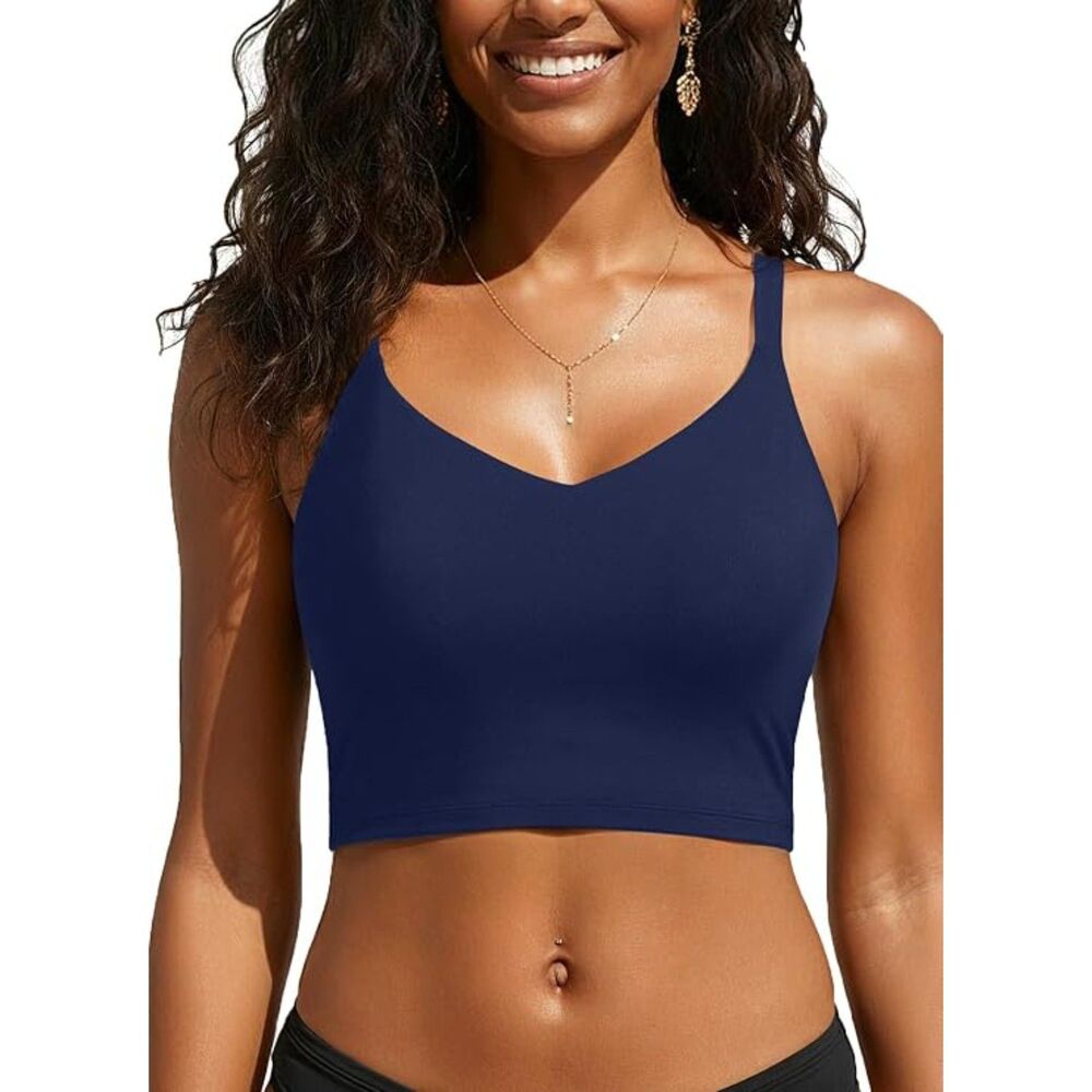 Modest V Neck Bathing Suit Top, Medium, 13M-203Swim005